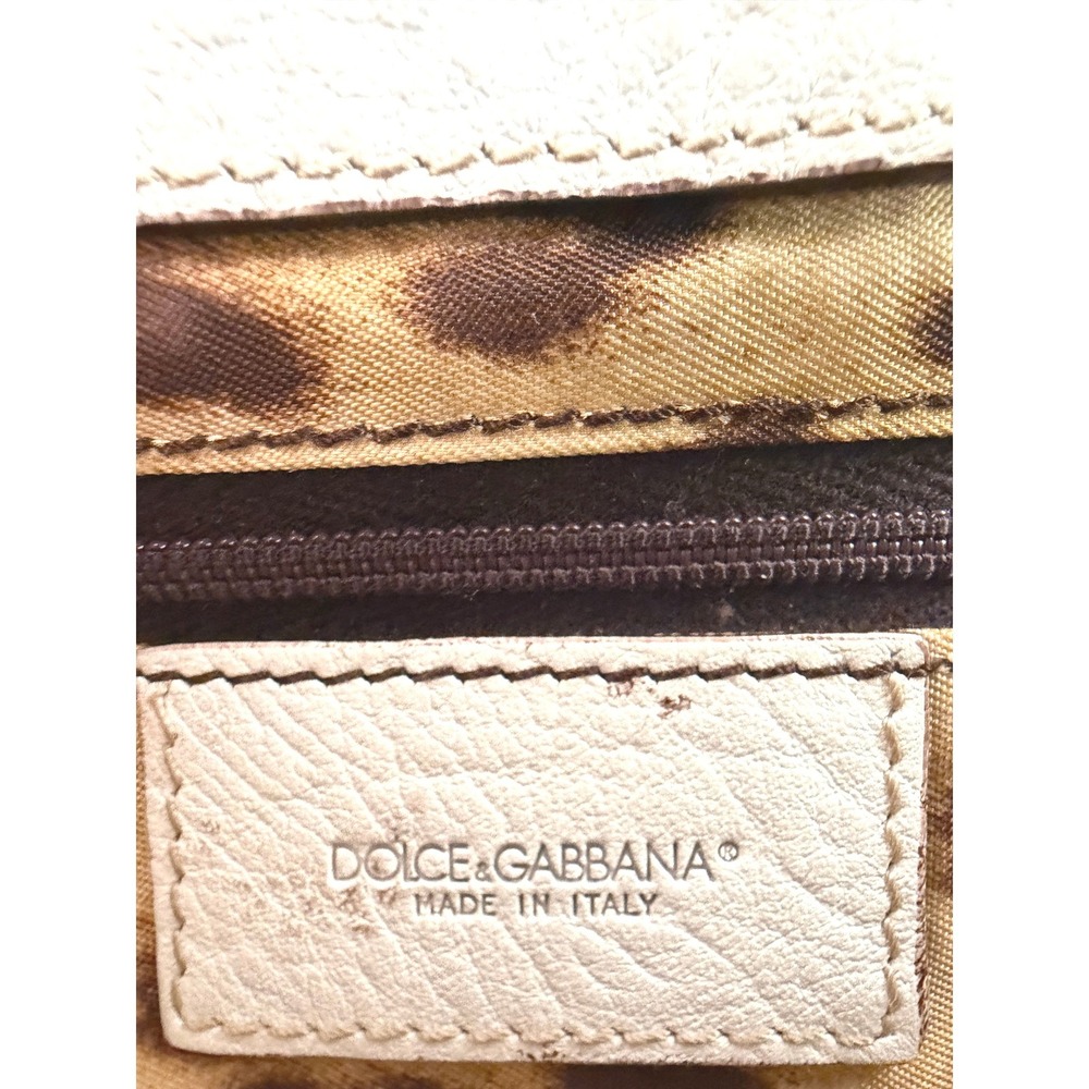 Dolce & Gabbana Vintage Y2K D-Ring Shoulder Bag White Leather & Python - Picture 11 of 13